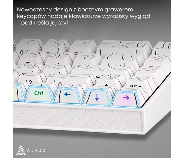 Ajazz NK68 Red Switch biała - 1536378 - zdjęcie 14